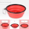 Portable Pet Feeder Travel Foldable Pet Dog Bowl Silicone Collapsible Slow 350ml/1000ml Feeding Bowl  - Red - Diameter 18 cm