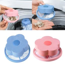 New Washing Machine Hair Removal Catcher Filter Mesh Pouch Cleaning Balls Bag Dirty Fibers Collector Filter Laundry Ball Discs - Pink