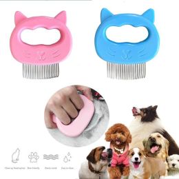 1 PC Pet Cat Dog Massage Comb Shell Comb Grooming Hair Removal Shedding Cleaning Brush Multifunction Pet Grooming Dog Supplies - Blue