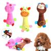 Cute Pet Plush Toy Chew Toy Smiley Pig Monkey Deer Molar Teeth Cleaning Cartoon Animal Pet Cat Supplies Toy Pet Supplies - brown