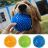 Pet Dog Toys Cat Puppy Sounding Toy Polka Squeaky Tooth Cleaning Ball TPR Training Pet Teeth Chewing Toy Thorn Balls Accessories - Green - S-6.5CM