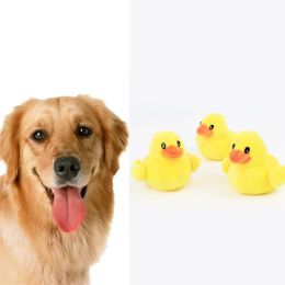 Soft Plush Dog Toys Bite Resistant Funny Yellow Duck Shape Puppy Small Dog Squeaker Toys Pet Accessories - Yellow